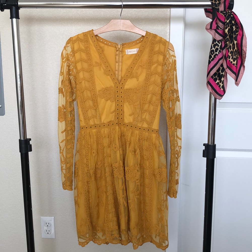 Altar’d State Tabatha Yellow Lace Dress